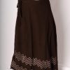 cotton wrap skirt brown