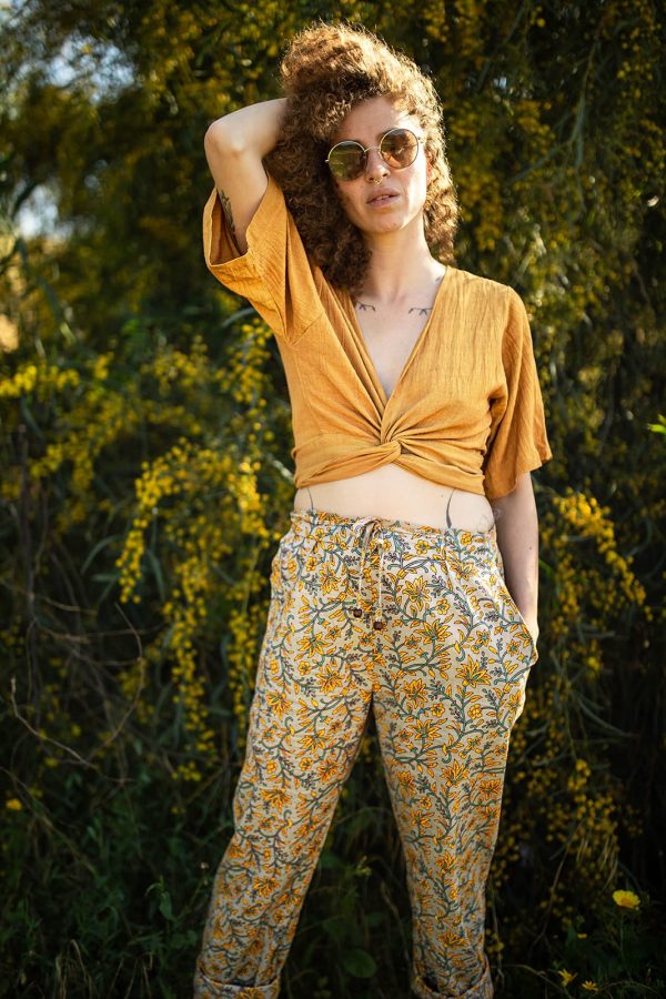 green and yellow pants