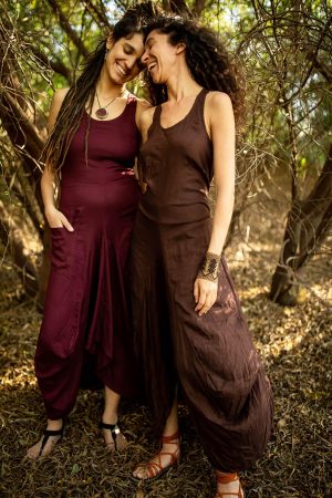 palma dress brown and wine color